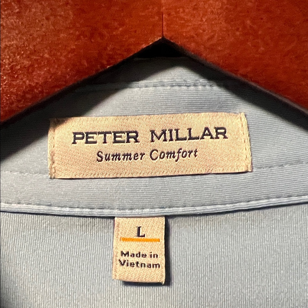 Brand New Peter Millar Summer Comfort Crown Sport Sky Blue Performance Golf Polo - Picture 11 of 12